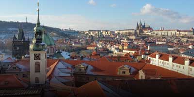 Une belle vue sur Prague depuis le Klementinum