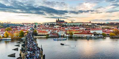 un des plus beaux points de vue sur Prague depuis les tours du Pont Charles