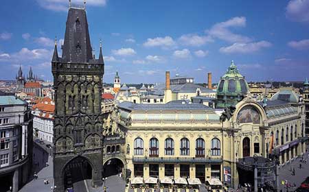 La place de la République, une des plus belles places de Prague